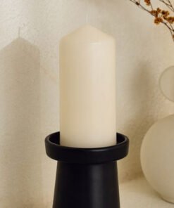Luna Unscented Pillar Candle - 60 h