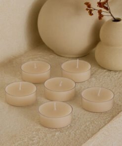 Luna 6-Piece Unscented Jumbo Tealight Candle Set -...