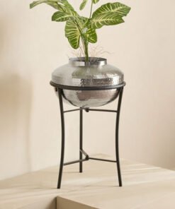 Monochrome Avya Metal Hammered Planter with Stand ...