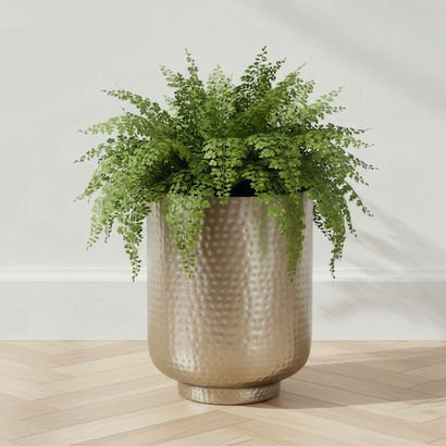 Aurum Avya Metal Hammered Planter with Base - 25.5...