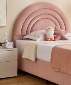 Ivory Crescent Upholstered Twin Headboard - 120x20...