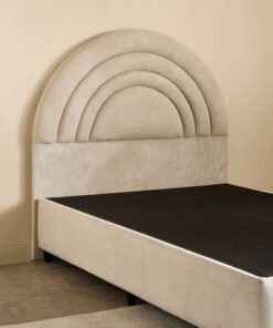 Ivory Crescent Upholstered Single Headboard -  90x...