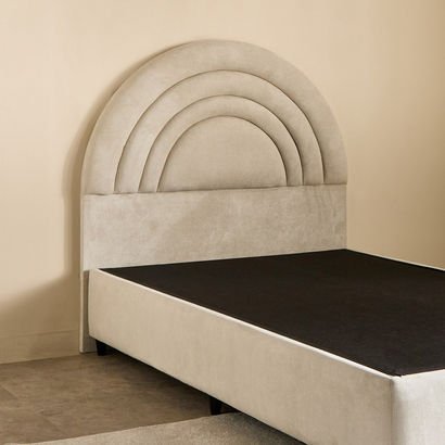 Ivory Crescent Upholstered Single Headboard - 90x...