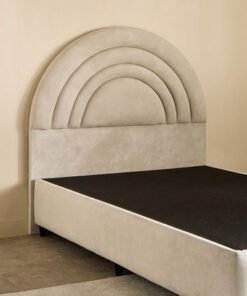 Ivory Crescent Upholstered Twin Headboard - 120x20...