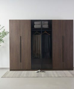 Lombardy 6-Door Transparent Glass Wardrobe with 2 ...