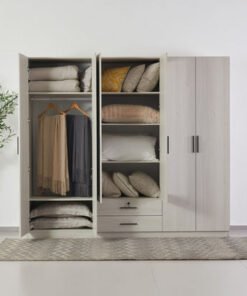 Movo Bellagio 6-Door Wardrobe with 2 Drawers and M...