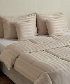 Stannford 5-Piece Satin Stripe Microfiber King Com...