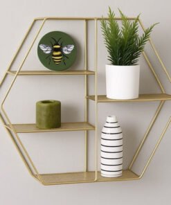 Sera Hexagon 3-Tier Wall Shelf - 53x12x61 cm