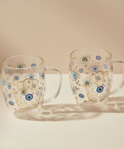 Zen Borosilicate Glass 2-Piece Evil Eye Double Wal...