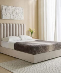 Curvy Haze Upholstered Queen Bed - 140x200 cm