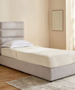 Curvy Linear Upholstered Single Bed - 90x200 cm