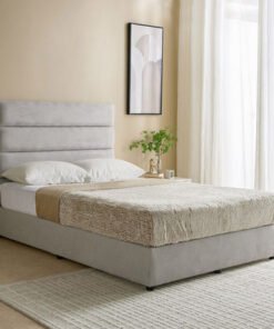 Curvy Linear Upholstered Queen Bed - 140x200 cm