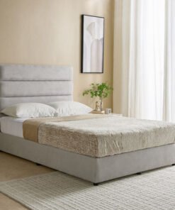 Curvy Linear Upholstered Queen Bed - 160x200 cm