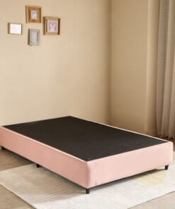 Ivory Upholstered Single Bed Base - 90x200 cm