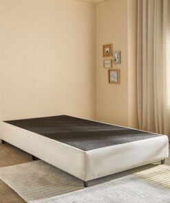 Ivory Upholstered Single Bed Base - 90x200 cm