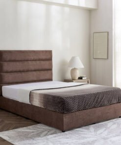 Curvy Linear Upholstered Twin Bed - 120x200 cm