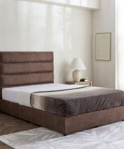 Curvy Linear Upholstered Queen Bed - 140x200 cm