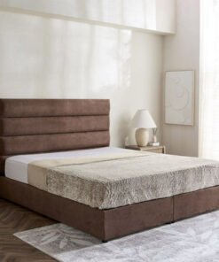 Curvy Linear King Upholstered Bed - 180x200 cm