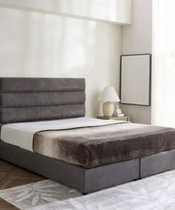 Curvy Linear King Upholstered Bed - 180x200 cm