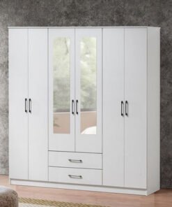 Movo Oasis Clover 6-Door Wardrobe with 2 Drawers a...