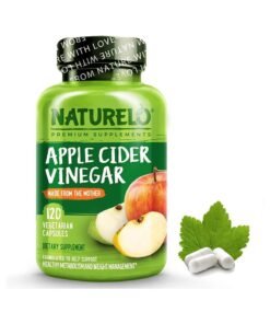 NATURELO Apple Cider Vinegar Made From The Mother, 120 Vegetarian Capsules Dietary Supplements,formulated to help support healthy metabolismand weight management.