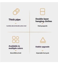 Alternative view of SISGL Double Rod Clothing Garment Rack Double Level Clothing Rack Clothes Rack Large Load Capacity Metal Clothing Rack Heavy-Duty Garment Hanger With Shoe Shelf & Anti-Slip Corner Adjustable Feet For Bedroom Hanging Clothes