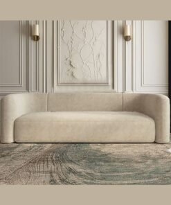 Light Beige Velvet Sofa 225x83x40 cm
