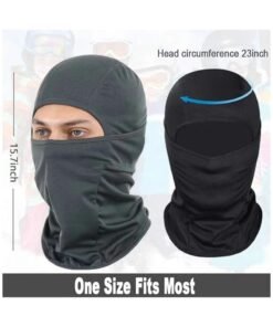 PYC 2Pcs Balaclava Face Mask UV Protection Ice Silk for Men Women Sun Hood Cycling, Climing, Running (Black+Grey) - Image 4