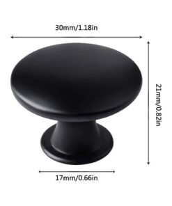 Alternative view of RATSAW 12 Pcs 30mm Black Cupboard Knobs Kitchen Cupboard Handles Cabinet Door Knobs Vintage Matted Round Drawers Cupboard with 12 Screws