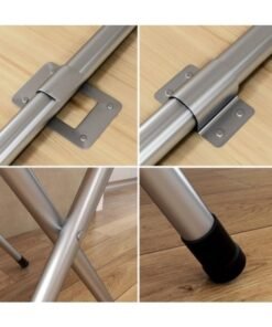 Alternative view of GGEROU Folding Table, Foldable Camping Table, Outdoor Picnic Table, Dinner Folding Table with Wooden Top and Metal Frame, 60 * 60 * 72cm