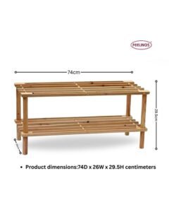 Feelings Wooden Shoe Rack 2 Tier 74Cm Natural