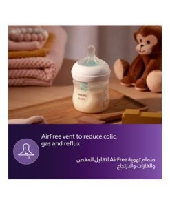 Philips Avent Natural Response Baby Feeding Bottle With Airfree Vent 125Ml | Slow Flow Nipple | 0m+ | No.1 Brand Recommended By Moms Worldwide |Natural Response Technology Mimics Breastfeeding | Uniquely Designed Nipple Releases Milk Only When Baby Drinks