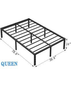 Alternative view of JOGAMS Metal Bed Frame Queen Size Bed Frame with Storage Space Heavy Duty Sturdy Mattress Foundation Easy Assembly No Box Spring Needed Black 14 Inch Queen