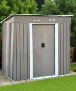 Alternative view of Egardenkart, Outdoor Storage Shed Metal - Light Grey, 6.5x6 Ft | Garden Shed with Lockable Door | Outdoor Storage Cabinet for Garden Storage | Outdoor Shed Storage (With Installation)