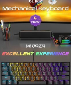 Mi VAZA 61-Key Mechanical Keyboard - Blue Switch - Wired Keyboard - RGB Lighting Effect - Gaming Keyboard - Office Keyboard - Computer Keyboard - Supports Windows and Mac