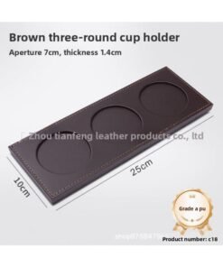 High-End Leather Business Meeting Tea Coaster With Pen Slot Coaster Office Supplies Hotel Mineral Water Coaster Table Mat
