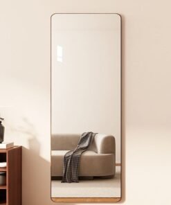 keke Antique-Style Solid Wood Frame Full-Length Wall-Mounted & Floor-Standing Full-Body Mirror for Bedroom & Living Room