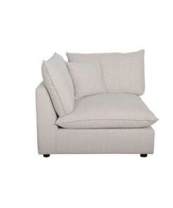 DANUBE HOME Napoleon 1 Seater With Left Arm Fabric Modular Sofa Accent Chair Modern Design One Seat Sofas Comfortable Living Room Seating Furniture For Home L 120 x W 108 x H 91 cm Beige