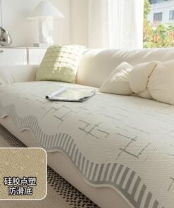 Summer Straight Leather Sofa Cushion One-Piece Fixed Anti-Slip Cushion Summer Sofa Cover Cloth