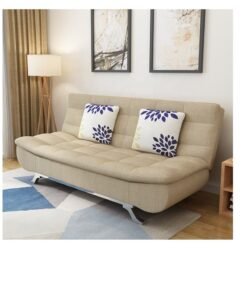 Ripple FURNITURE New Design Fabric Multifunction New Style Folding Foam Sofa Bed Set Living Room 2 Seaters Beige 190X120X40