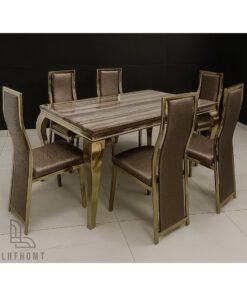 LHFHOMT HFHOMT-7 Pieces Dining Sets, (Free Installation), Table and Chairs Set for 6 Person, Sturdy Kitchen Dining Room Set, Suitable Table Furniture for Home
