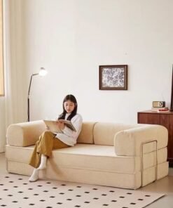 Raffine 2 in 1 Multipurpose Use Sofa Cum Bed Comfortable Ergonomic Design Sleeper Sofa Folding Couch Mattress Convertible Living Room Furniture 220x170 cm