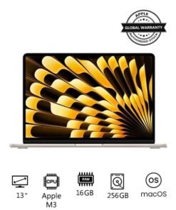 Apple New 2024 MacBook Air MC8J4 13-inch Display, Apple M3 Chip 8-Core CPU 8-Core GPU Processor/16GB RAM/256GB SSD/Intel UHD Graphics(International Version) English Starlight