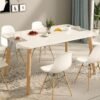Wooden Dining Table Kitchen Table with Solid Wood Legs Home Writing Table for Home Living Room Office (120*60*73CM)