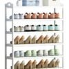 Solerconm Slim Shoe Rack 6-Tier – Space Saving Shoe Storage Cabinet, Narrow Entryway Organizer, White, 60×25×105cm