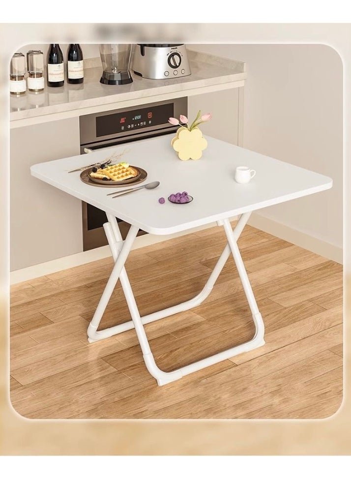 Folding Table Square Dining Table Round Corner Design Coffee Table Back Fixing Clips Study Table Stable Structure Portable Picnic Table Corner Protector
