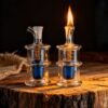 Angmei Premium Heat Resistant Glass Oil Lamp, Glass Vase Bottle Medical Grade High Borosilicate Material for Long lasting Use Glass Vase Transparent (Random Color)