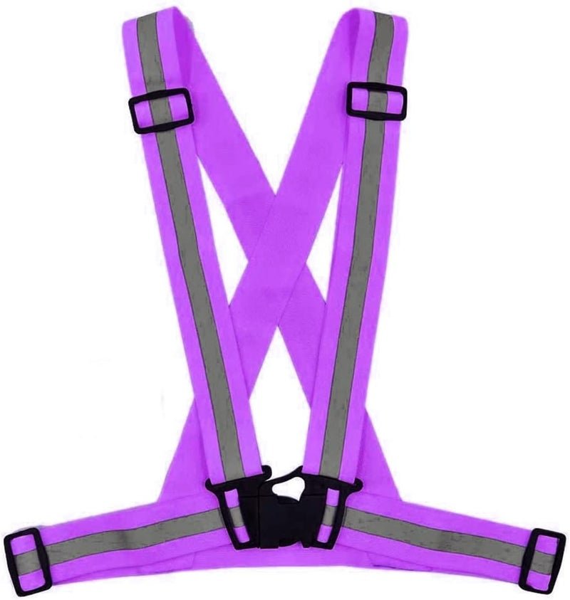 Spartan Reflective Cycling Safety Vest – High Visibility Purple Lightweight Mesh with Adjustable Straps, Breathable Design for Night Riding, Running & Outdoor Safety Gear | SP-9104