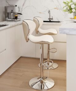 Sharpdo Bar Chair,Butterfly Design Bar Stool Height Adjustable Bar Chair 360°Swivel Comfortable High Bar Stool for Home Kitchen Pub Counter Cashier Desk - Image 3