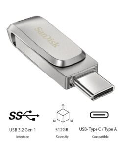 sandisk 512 GB Ultra Dual Drive Luxe USB 3.2 High-end USB 3.1 Gen 1 performance with 400MB/s read speeds  Type-C 512 GB SDDDC4-512G-G46